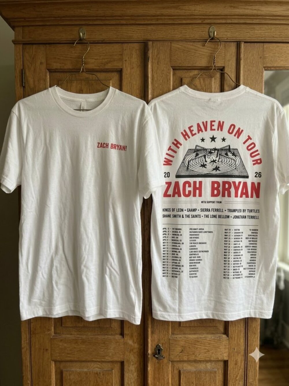 Zach Bryan With Heaven Tour 2026 Shirt